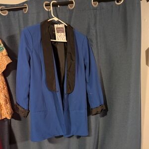 Rock & Republic Royal Blue Blazer with Black Lapels